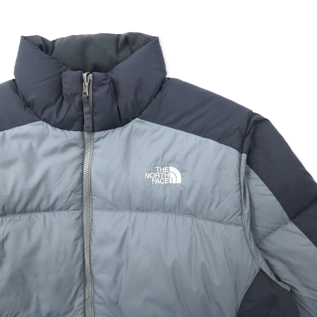 THE NORTH FACE Nuptse Down Jacket 550 Fill Power L Gray Nylon Logo Embroidery