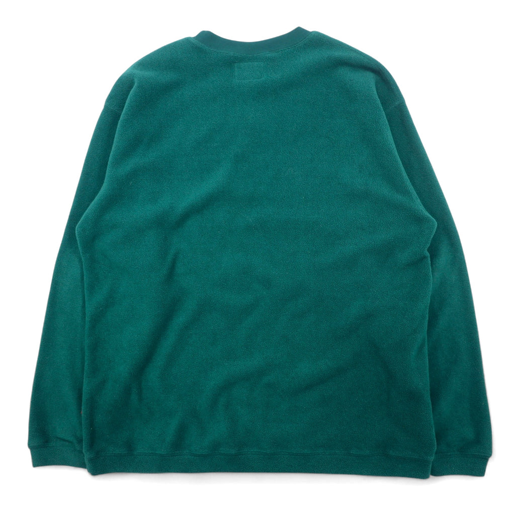 Woolrich 90s fleece sweatshirt, large, green, polyester, front V-neck