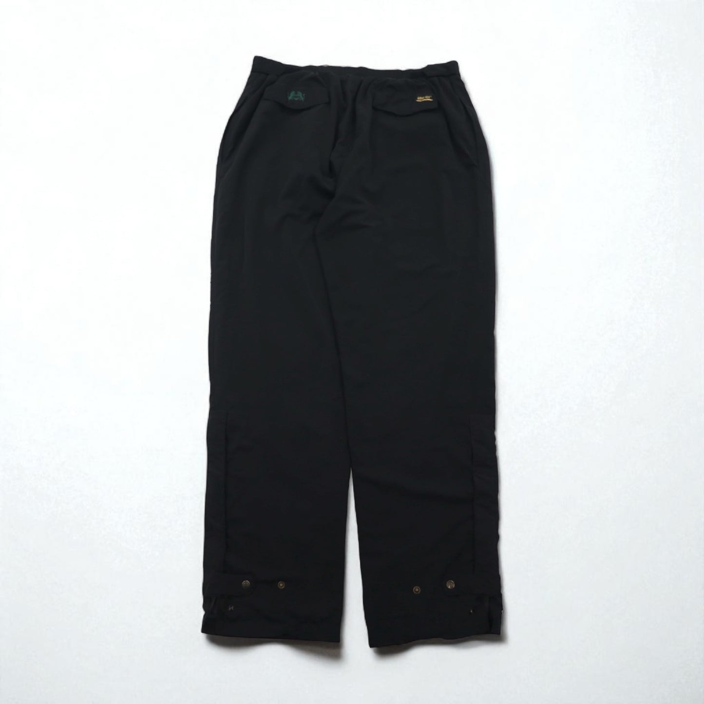 90s USA Vintage GORE-TEX Tourney Track Pants, Peach Skin Shell Jersey, Size 2XL, Black, Waterproof, GORE-TEX