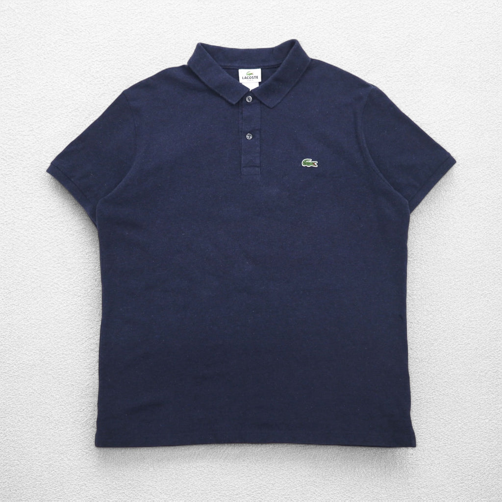 LACOSTE French design slim fit polo shirt, size 3XL, navy, cotton, pique, one-point logo, F7812, made in El Salvador