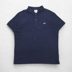 LACOSTE French design slim fit polo shirt, size 3XL, navy, cotton, pique, one-point logo, F7812, made in El Salvador