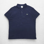 LACOSTE French design slim fit polo shirt, size 3XL, navy, cotton, pique, one-point logo, F7812, made in El Salvador