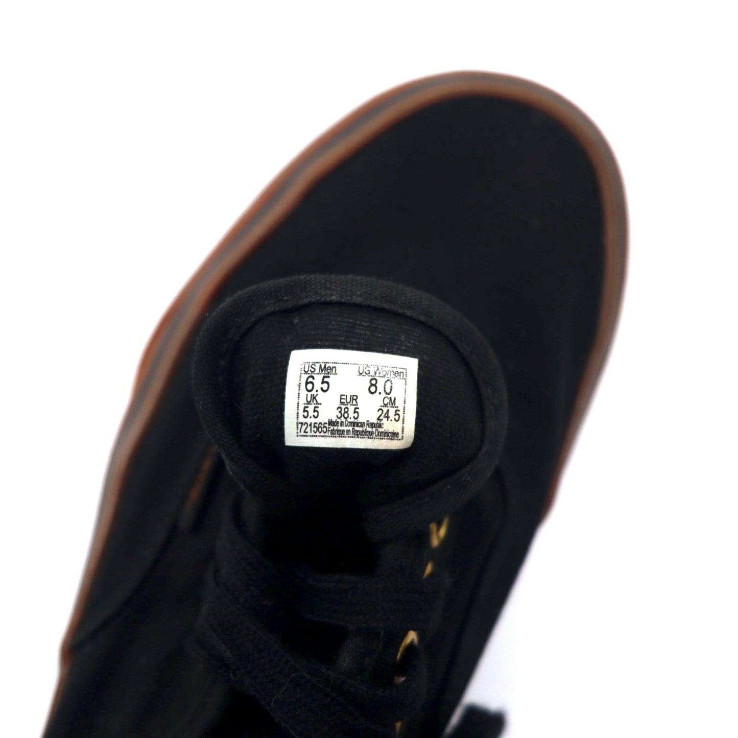 VANS オーセンティック スニーカー 24.5cm ブラック キャンバス Authentic Gum Shoe 721565
