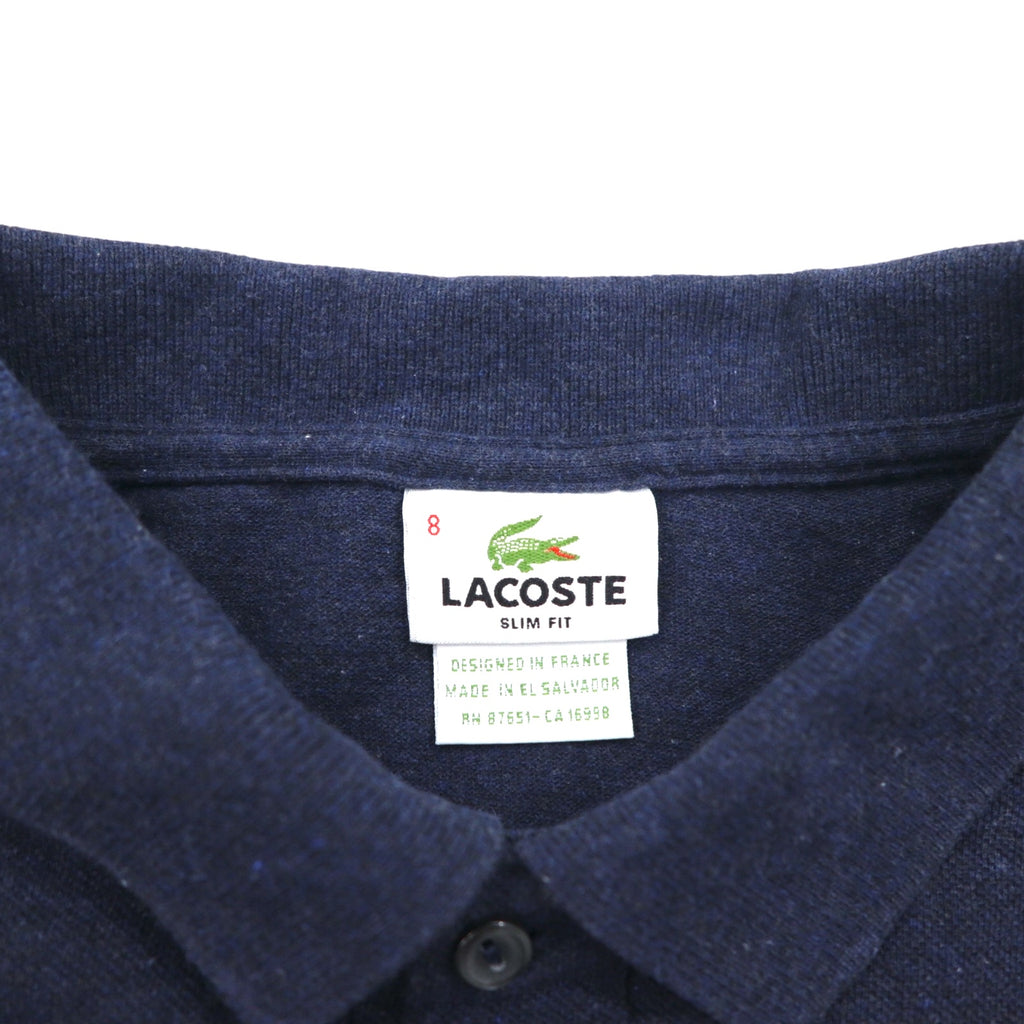 LACOSTE French design slim fit polo shirt, size 3XL, navy, cotton, pique, one-point logo, F7812, made in El Salvador