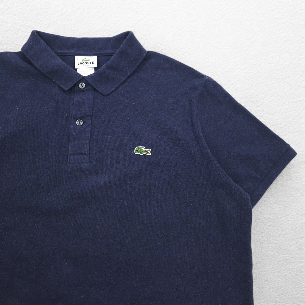 LACOSTE French design slim fit polo shirt, size 3XL, navy, cotton, pique, one-point logo, F7812, made in El Salvador