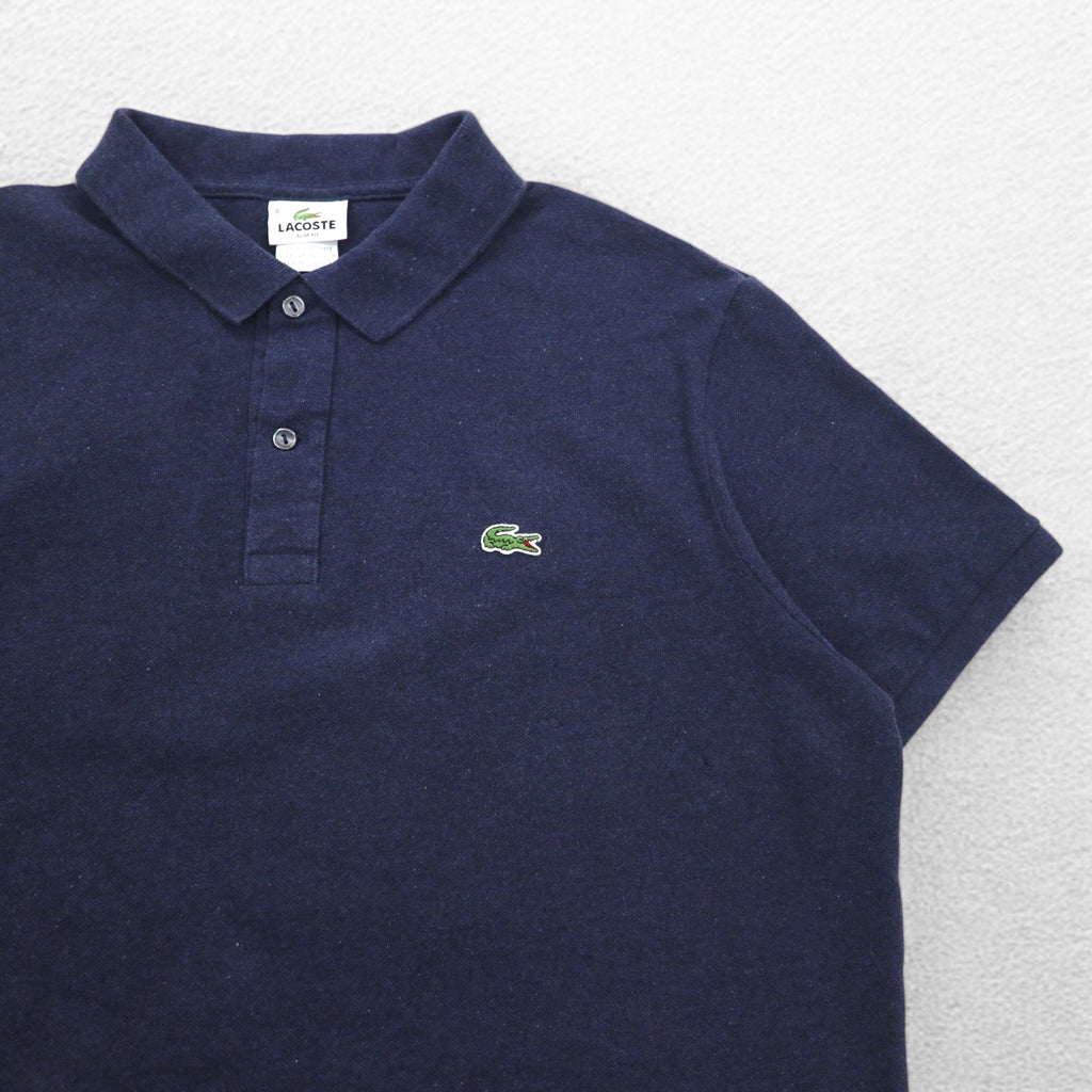 LACOSTE French design slim fit polo shirt, size 3XL, navy, cotton, pique, one-point logo, F7812, made in El Salvador