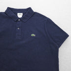 LACOSTE French design slim fit polo shirt, size 3XL, navy, cotton, pique, one-point logo, F7812, made in El Salvador