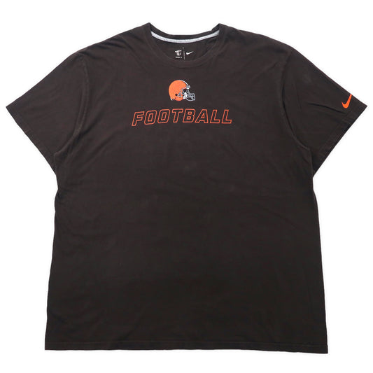 NIKE NFL フットボール プリントTシャツ 3XL ブラウン コットン ビッグサイズ
