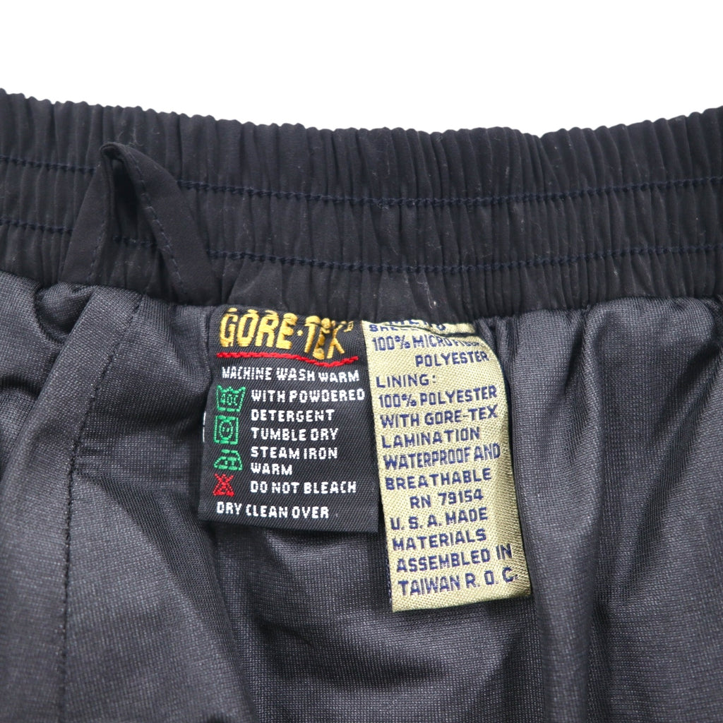 90s USA Vintage GORE-TEX Tourney Track Pants, Peach Skin Shell Jersey, Size 2XL, Black, Waterproof, GORE-TEX