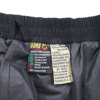 90s USA Vintage GORE-TEX Tourney Track Pants, Peach Skin Shell Jersey, Size 2XL, Black, Waterproof, GORE-TEX