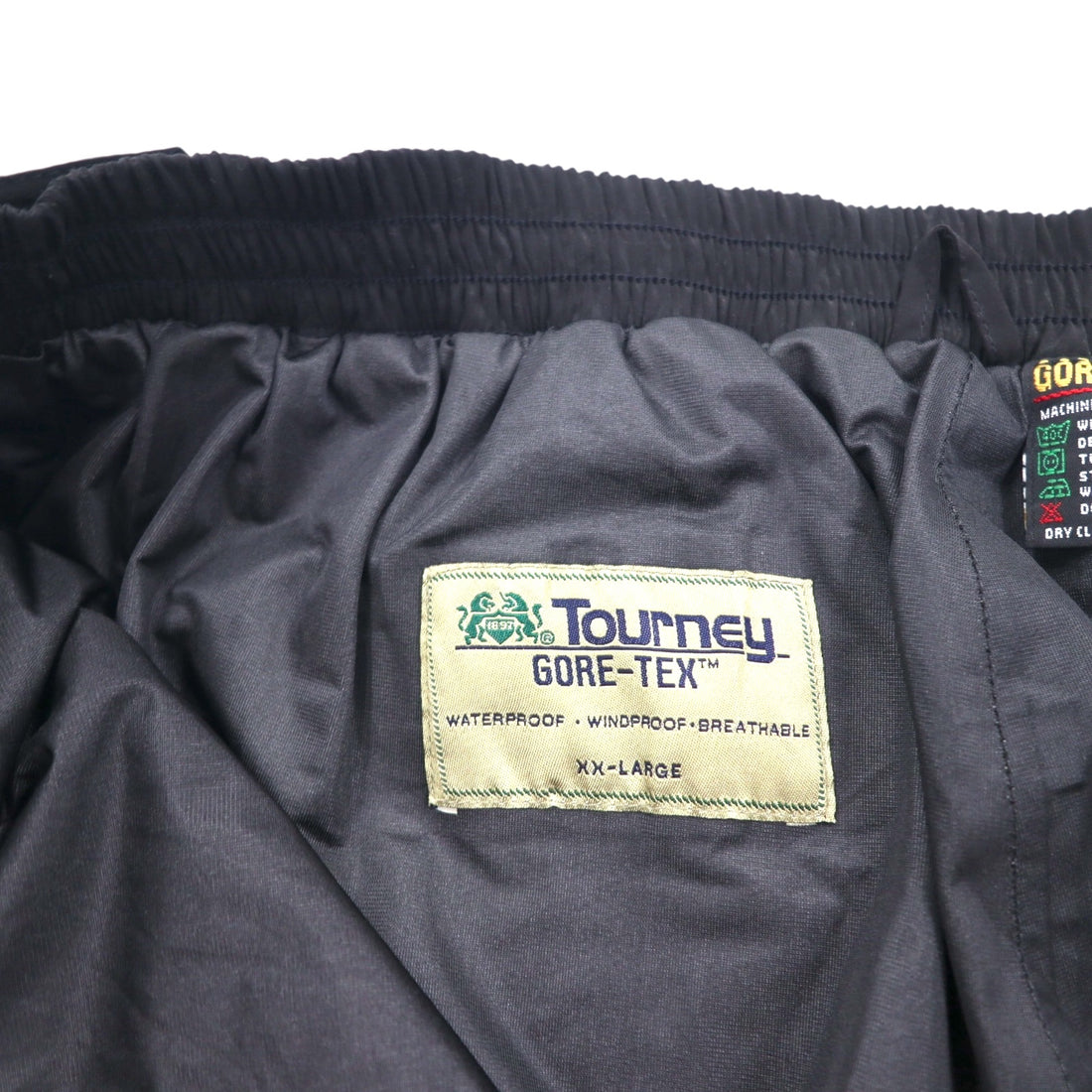 90s USA Vintage GORE-TEX Pants Tourney トラックパンツ ピーチスキン シェルパンツ ジャージ 2XL ブラック 防水 ゴアテックス