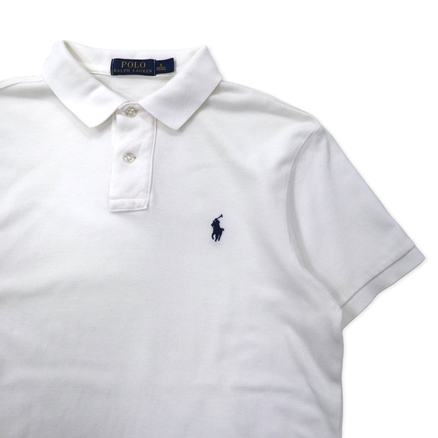 POLO RALPH LAUREN ポロシャツ 170 ホワイト コットン 鹿の子 スモールポニー刺繍