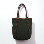 Felisi Leather-trimmed Nylon Tote Bag, Khaki, 05-57, Made in Italy