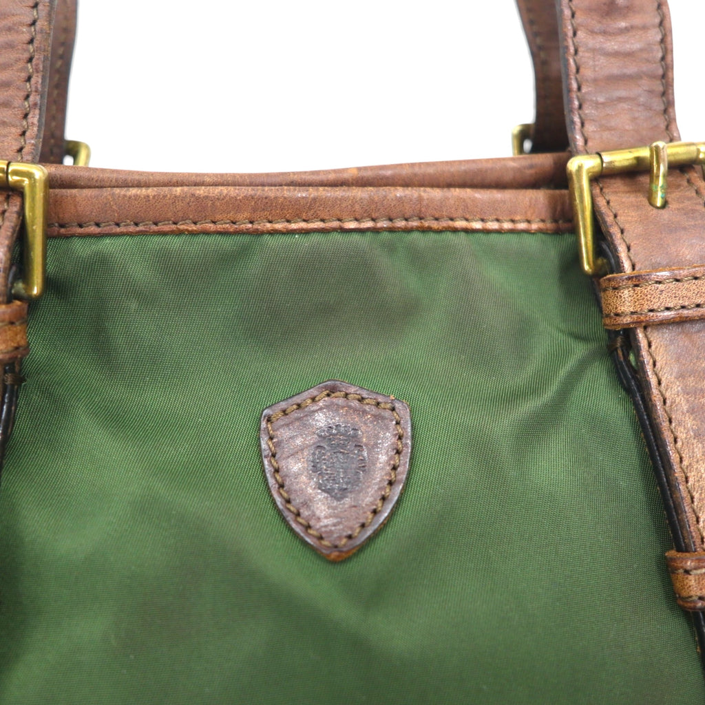 Felisi Leather-trimmed Nylon Tote Bag, Khaki, 05-57, Made in Italy