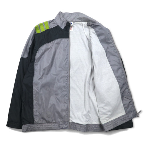 adidas 00年代 3ストライプ ナイロンジャケット トラックジャケット ジャージ XL グレー