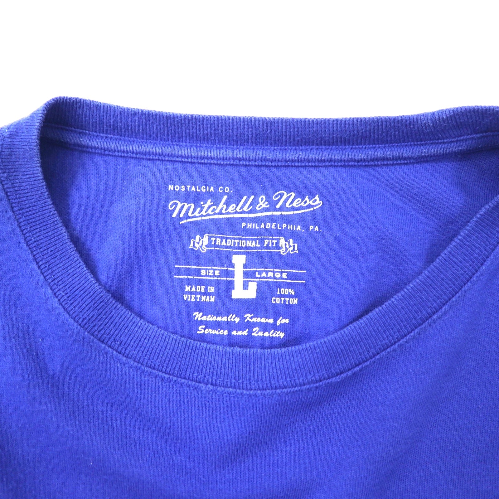 mitchell & ness NBA プリント Tシャツ L ブルー コットン NEWYORK KNICKS