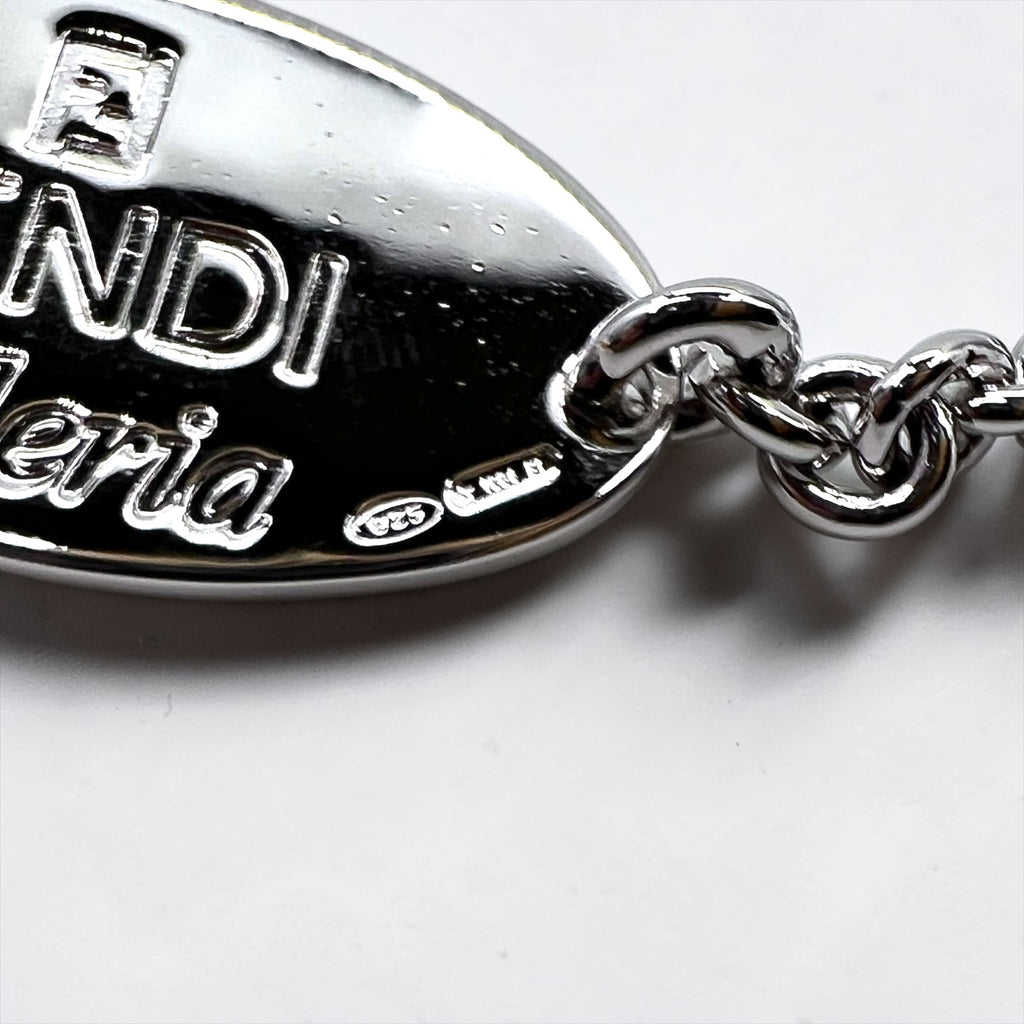 FENDI セレリア selleria シルバー チェーン ブレスレット 925 STERLING オーバル ロゴ プレート