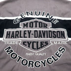 HARLEY DAVIDSON 半袖 ワークシャツ L グレー ブラック バックロゴ刺繍