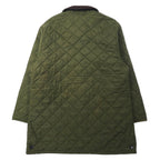 Barbour England Quilted Jacket L Khaki Nylon Collar Corduroy