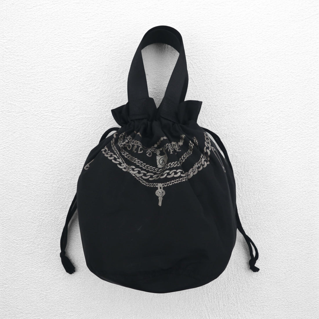 blackmeans Nylon Drawstring Bag Black Rabbit KINCHAKU 2023 Zodiac Rabbit Sid Chain
