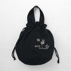 blackmeans Nylon Drawstring Bag Black Rabbit KINCHAKU 2023 Zodiac Rabbit Sid Chain