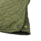 Barbour England Quilted Jacket L Khaki Nylon Collar Corduroy