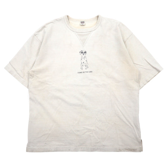 日本然リトテ-古着オンライン-BARNS OUTFTITTERS タフネック プリントTシャツ M ホワイト コットン NOLLEY'S別注 日本製-BARNS OUTFTITTERS Tough Neck Print T-Shirt M White Cotton NOLLEY'S Special Order Japan Made