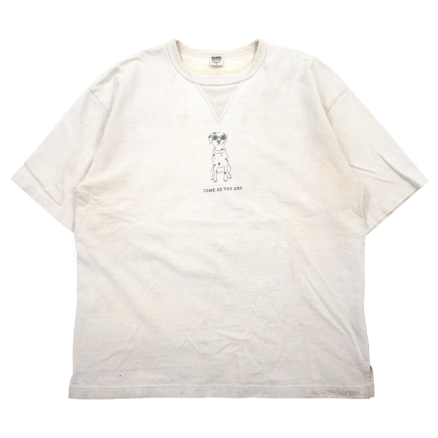 BARNS OUTFTITTERS タフネック プリントTシャツ M ホワイト コットン NOLLEY'S別注 日本製