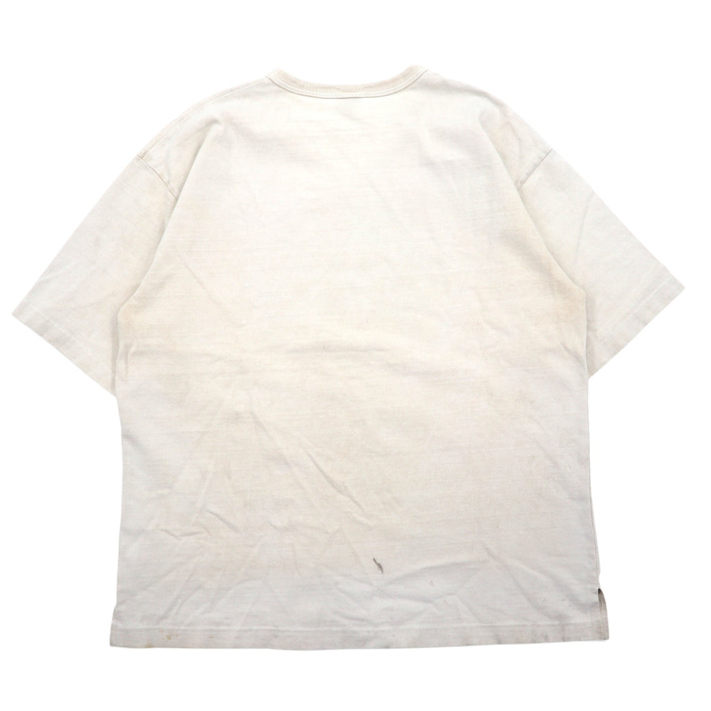 BARNS OUTFTITTERS タフネック プリントTシャツ M ホワイト コットン NOLLEY'S別注 日本製
