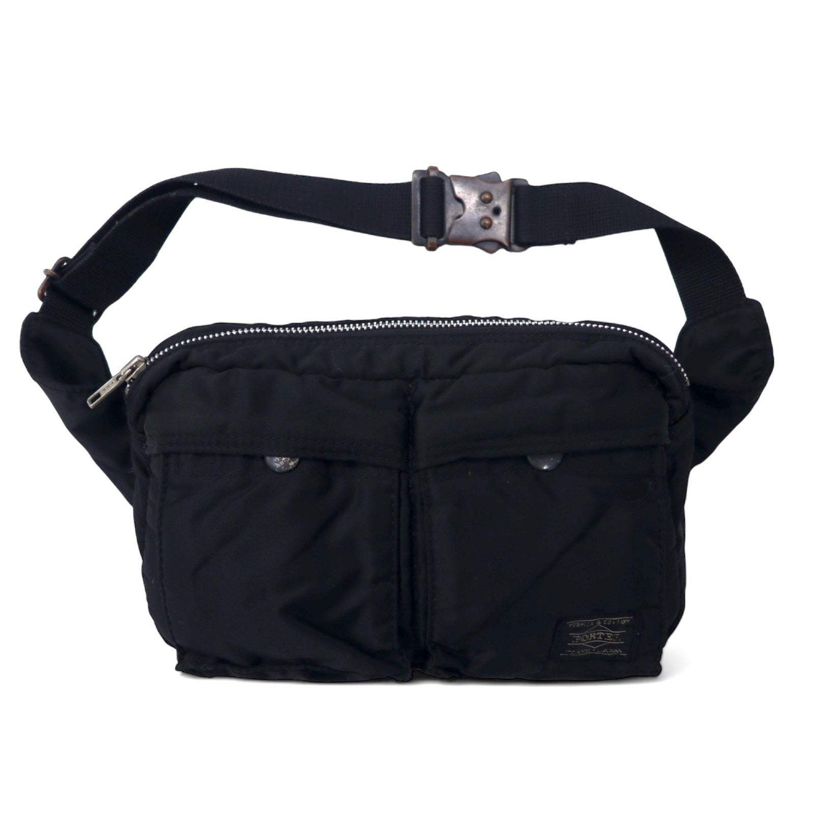 日本然リトテ-古着オンライン-PORTER タンカー ウエストバッグ ボディバッグ ブラック ナイロン TANKER 日本製-PORTER Tanker Funny Pack Body Bag Black Nylon TANKER Japan Made