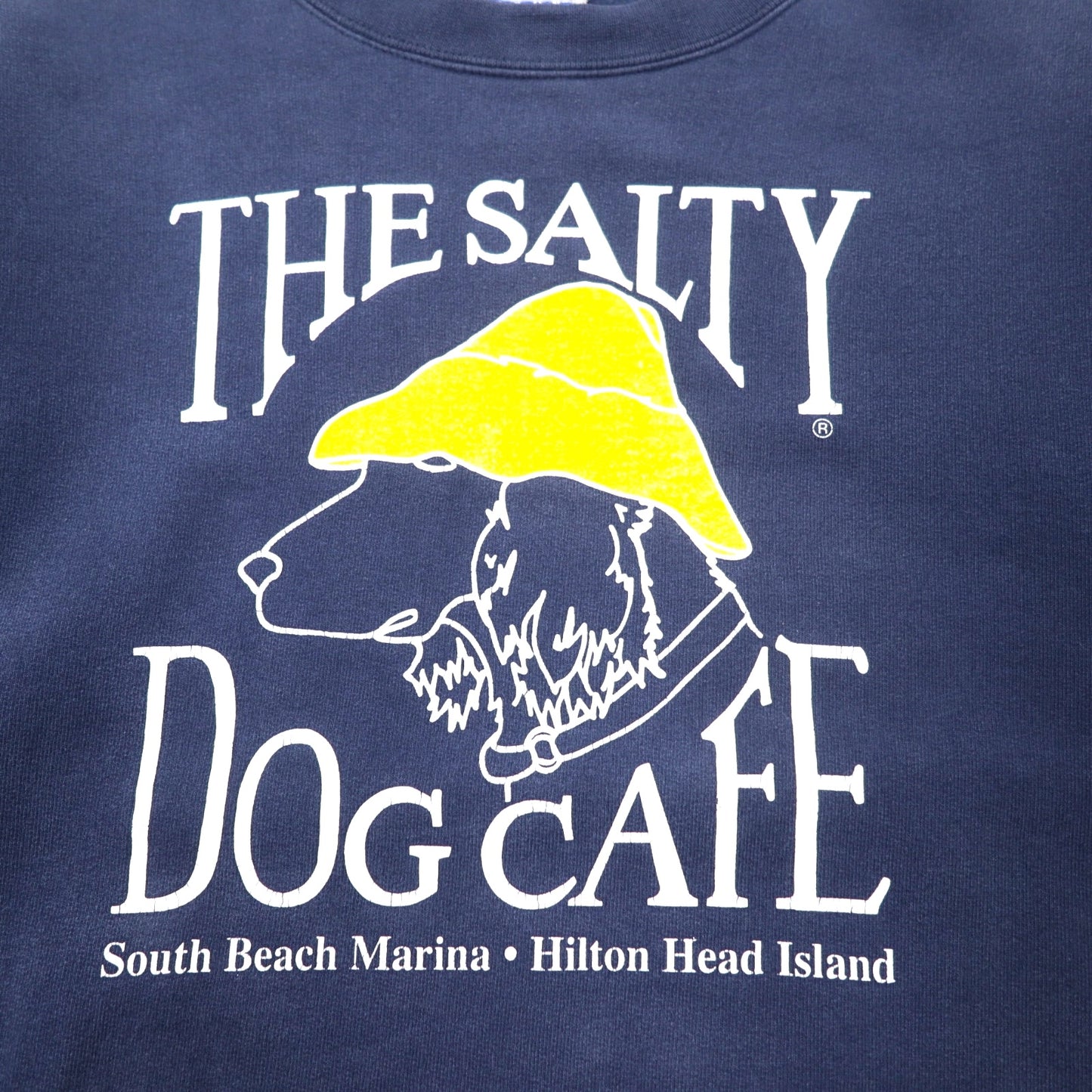 Hanes 90年代 ULTIMATE COTTON プリント スウェット M ネイビー コットン THE SALTY DOG CAFE