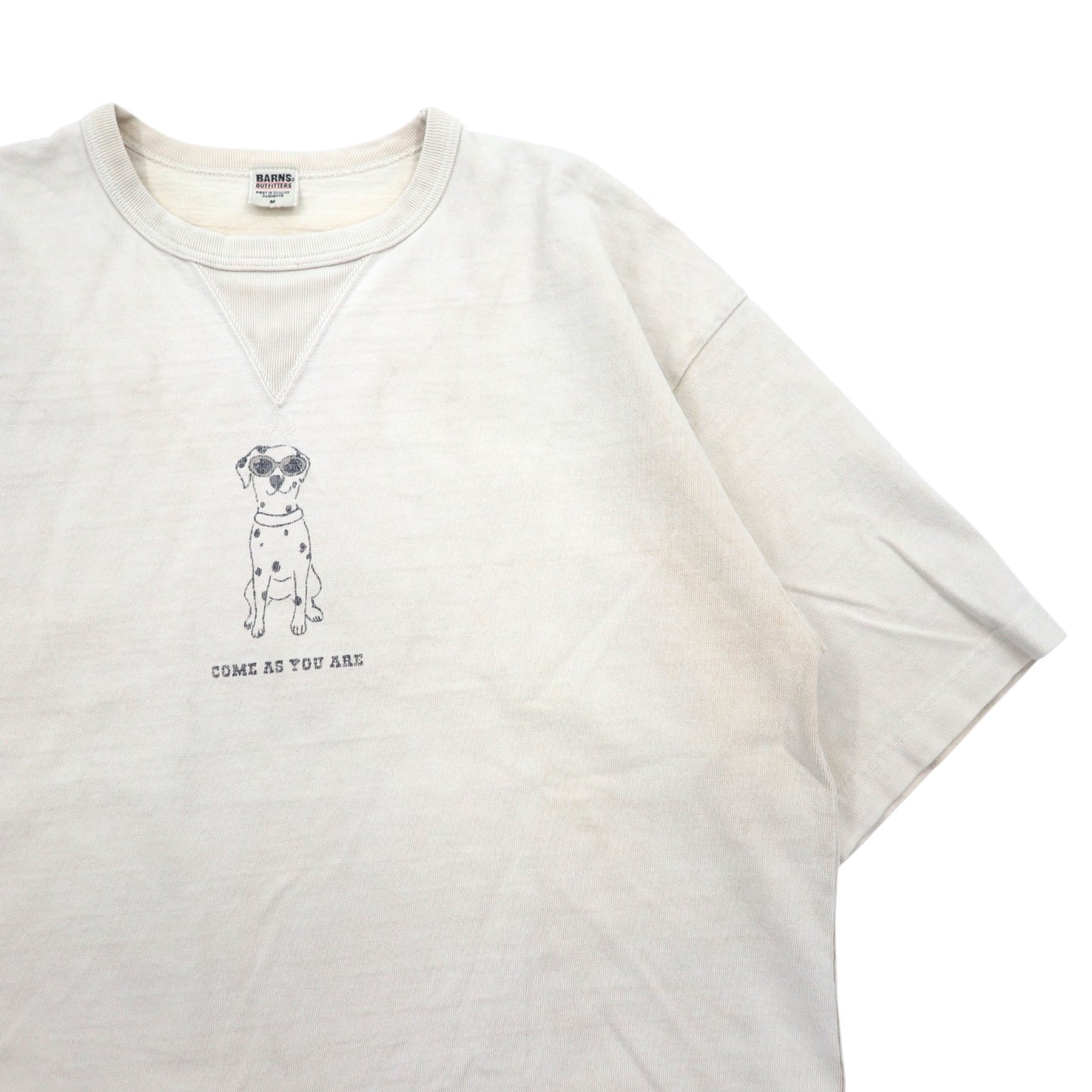 BARNS OUTFTITTERS タフネック プリントTシャツ M ホワイト コットン NOLLEY'S別注 日本製