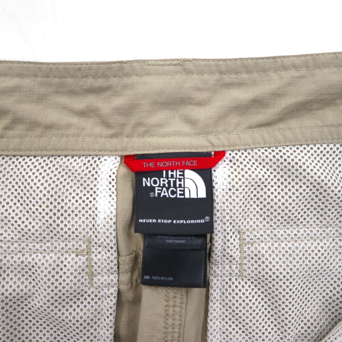 THE NORTH FACE アウトドア 2WAY コンバーチブル カーゴパンツ ショートパンツ L ベージュ 防水 リップストップ 裾ジップ スリット A3YH US企画