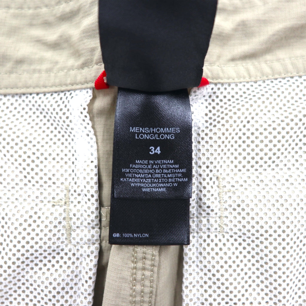 THE NORTH FACE Outdoor 2-Way Convertible Cargo Shorts, Size L, Beige, Waterproof Ripstop, Zippered Hem, Slit, A3YH, US Design