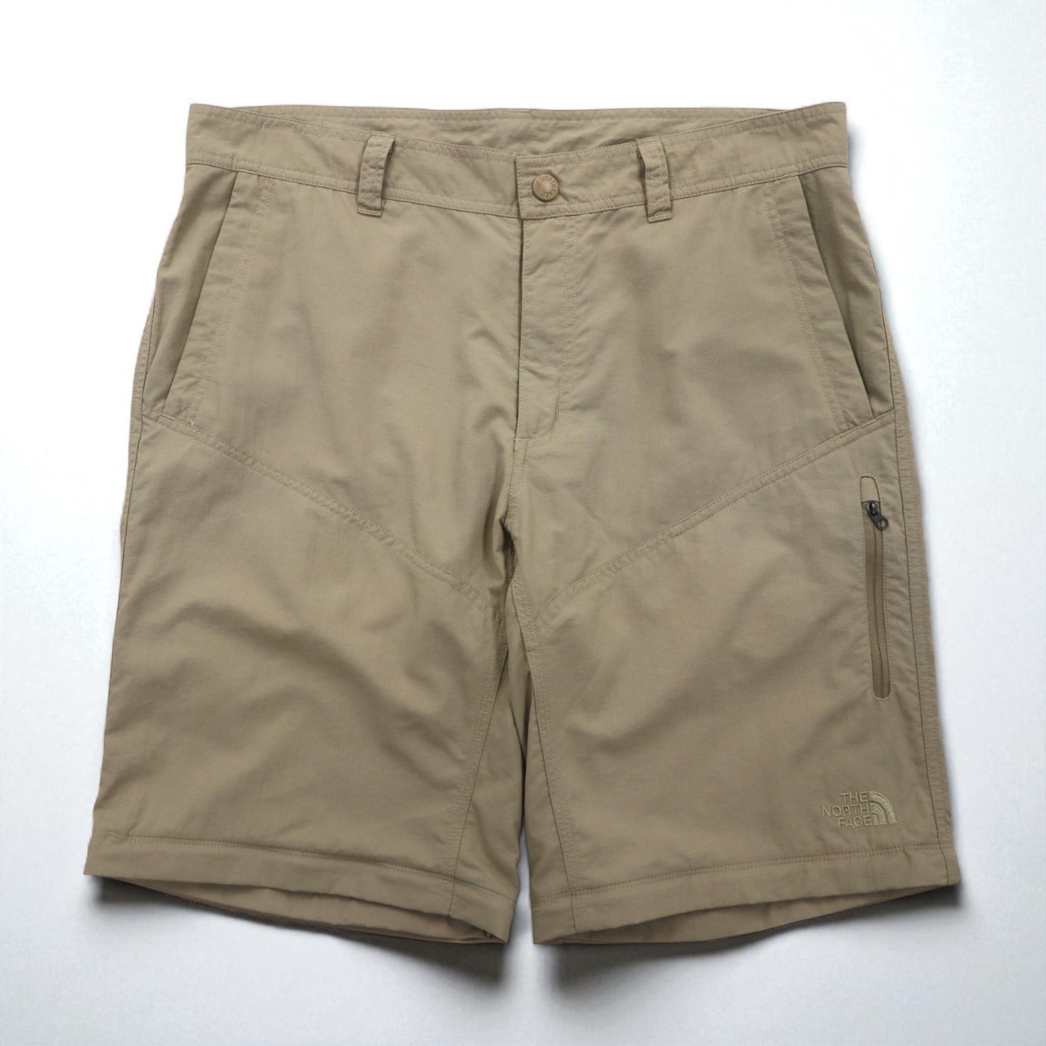 THE NORTH FACE Outdoor 2-Way Convertible Cargo Shorts, Size L, Beige, Waterproof Ripstop, Zippered Hem, Slit, A3YH, US Design