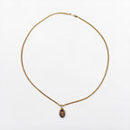 CELINE ヴィンテージ トリオンフ チェーン ネックレス ペンダント K18GF ゴールド マカダム ロゴ オーバル プレート