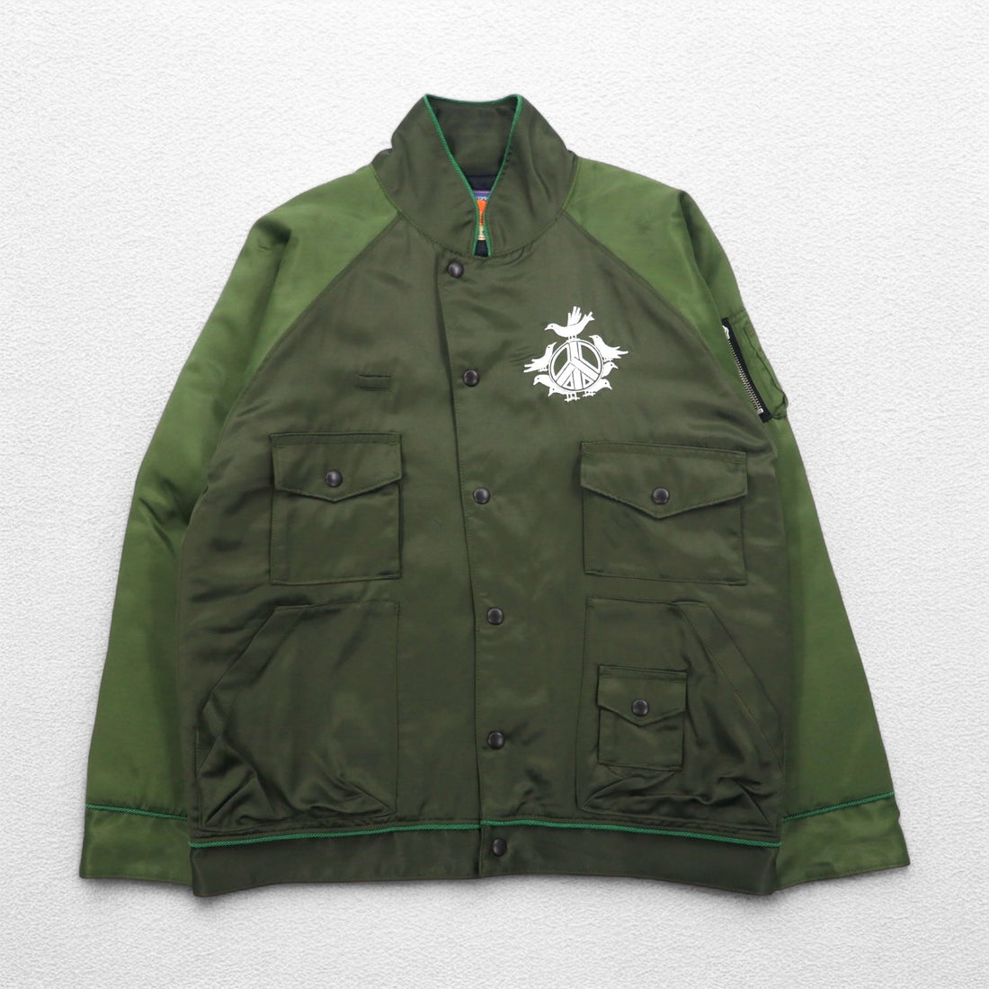 blackmeans Impermanence of All Things Souvenir Jacket Sukajan L Khaki Rayon Padding PANTA RHEI Made in Japan