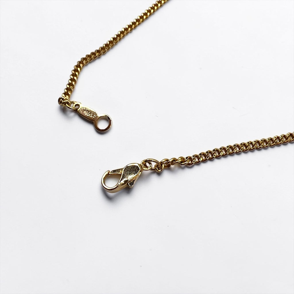 CELINE ヴィンテージ トリオンフ チェーン ネックレス ペンダント K18GF ゴールド マカダム ロゴ オーバル プレート