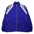 日本然リトテ-古着オンライン-adidas 90年代 ナイロンジャケット L ブルー 3ストライプス 国旗タグ ビッグサイズ-adidas 90's Windbreaker L Blue 3 Striped Flag Tag Big Size