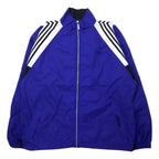 日本然リトテ-古着オンライン-adidas 90年代 ナイロンジャケット L ブルー 3ストライプス 国旗タグ ビッグサイズ-adidas 90's Windbreaker L Blue 3 Striped Flag Tag Big Size
