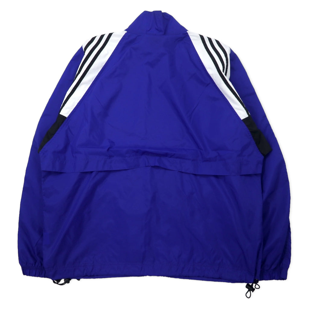 Adidas 90s Nylon Jacket L Blue 3 Stripes Flag Tag Big Size
