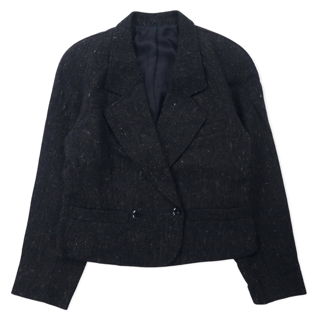 日本然リトテ-古着オンライン-KENZO ダブル ツイード テーラードジャケット M グレー ウール オールド 日本製-KENZO Double Tweed Tailored Jacket M Gray Wool Vintage Japan Made