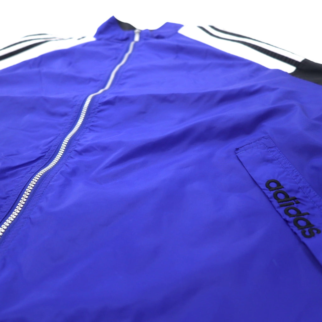 Adidas 90s Nylon Jacket L Blue 3 Stripes Flag Tag Big Size