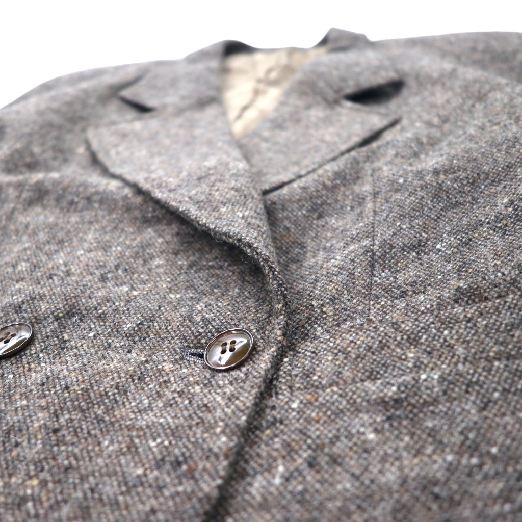 KENZO Double Tweed Tailored Jacket M Brown Wool Old Made in Japan