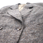 KENZO Double Tweed Tailored Jacket M Brown Wool Old Made in Japan