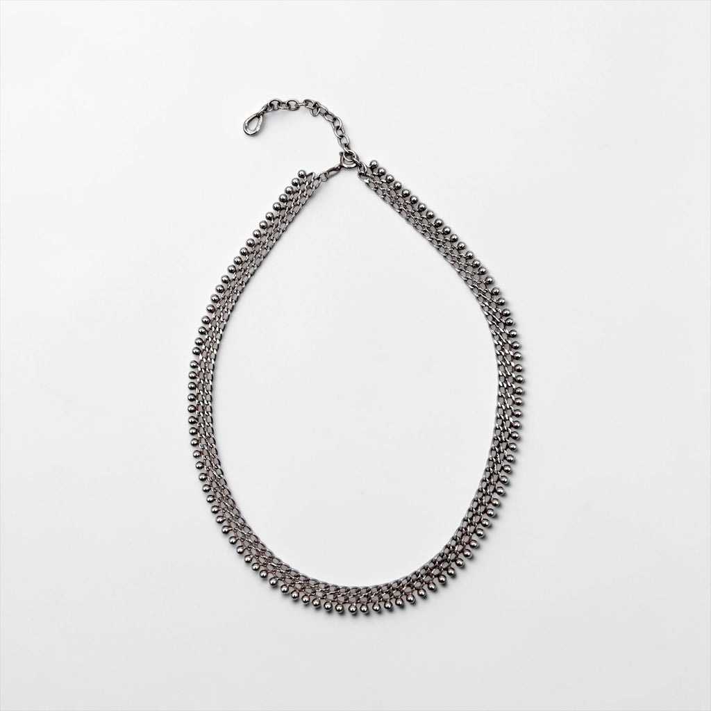 Friedrich Binder 70年代 ドイツ製 ヴィンテージ ネックレス チョーカー シルバー FBM 835 刻印 フリンジ メッシュ