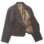 KENZO Double Tweed Tailored Jacket M Brown Wool Old Made in Japan