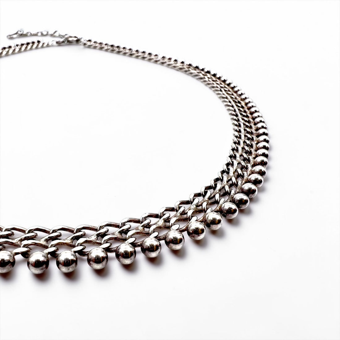 Friedrich Binder 70年代 ドイツ製 ヴィンテージ ネックレス チョーカー シルバー FBM 835 刻印 フリンジ メッシュ