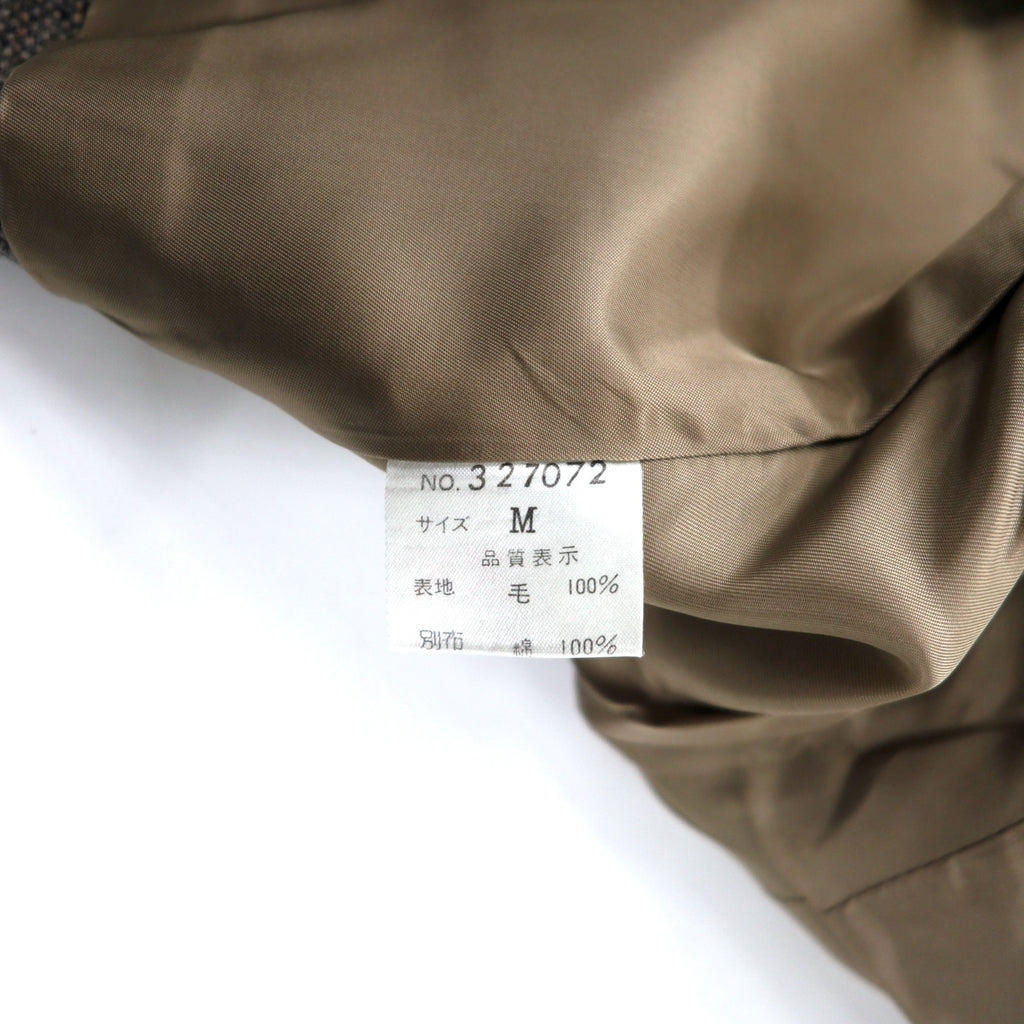 KENZO Double Tweed Tailored Jacket M Brown Wool Old Made in Japan