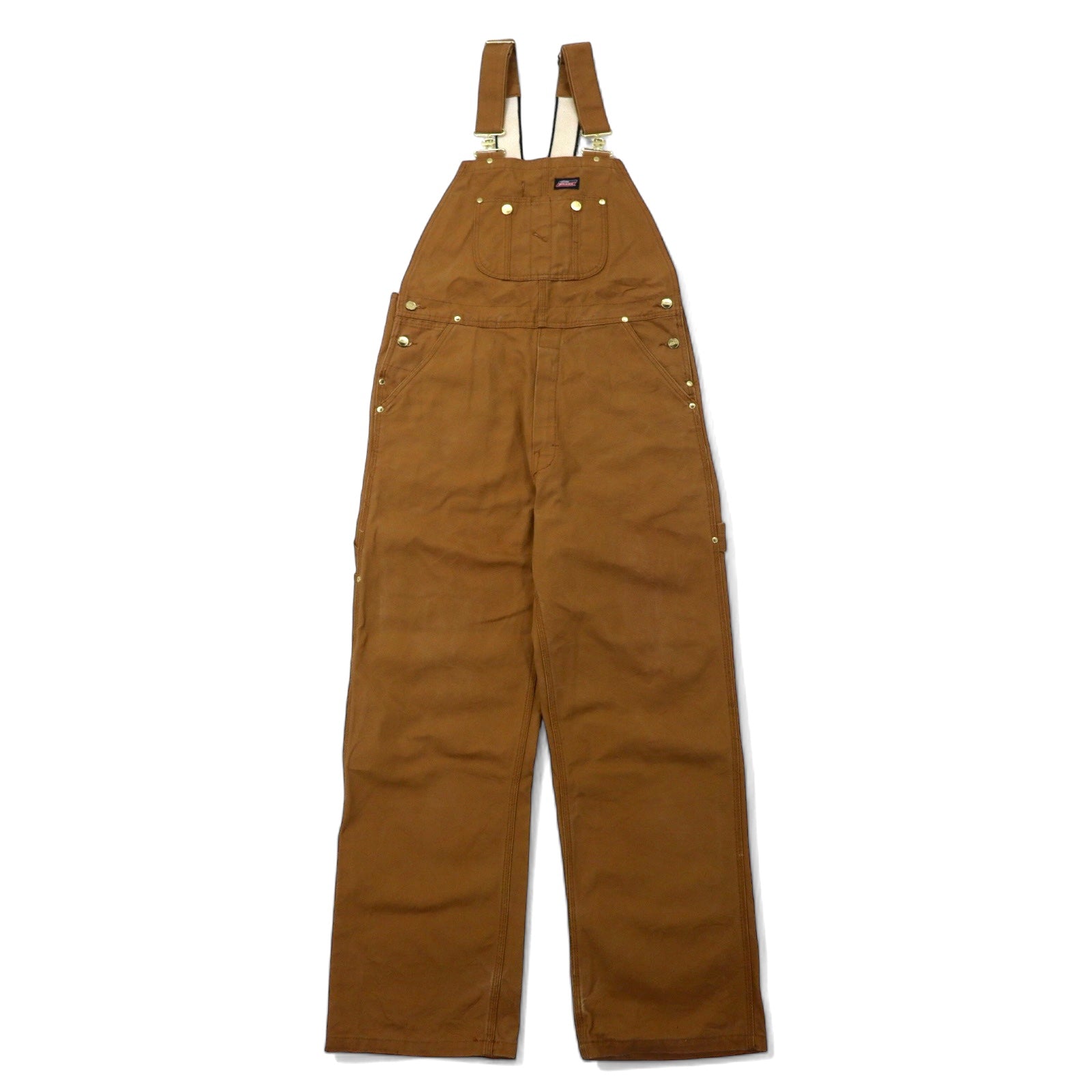日本然リトテ-古着オンライン-Dickies ダック オーバーオール 34 ベージュ コットン G6541BD-Dickies Duck Overalls 34 Beige Cotton G6541BD